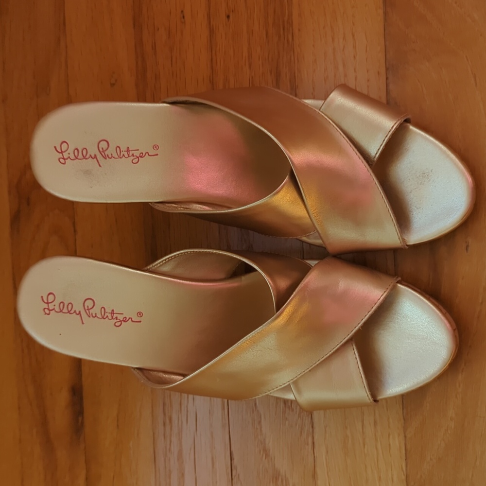 Lilly Pulitzer Selena Slide Wedge Sandals 8.5 New Without Box
